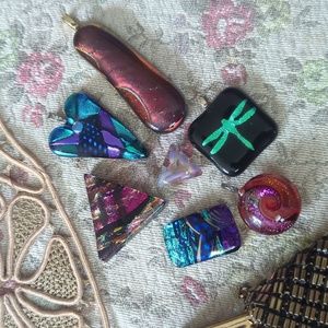 Fused, Dichroic, Fire Polish And Art Glass Pendan… - image 1